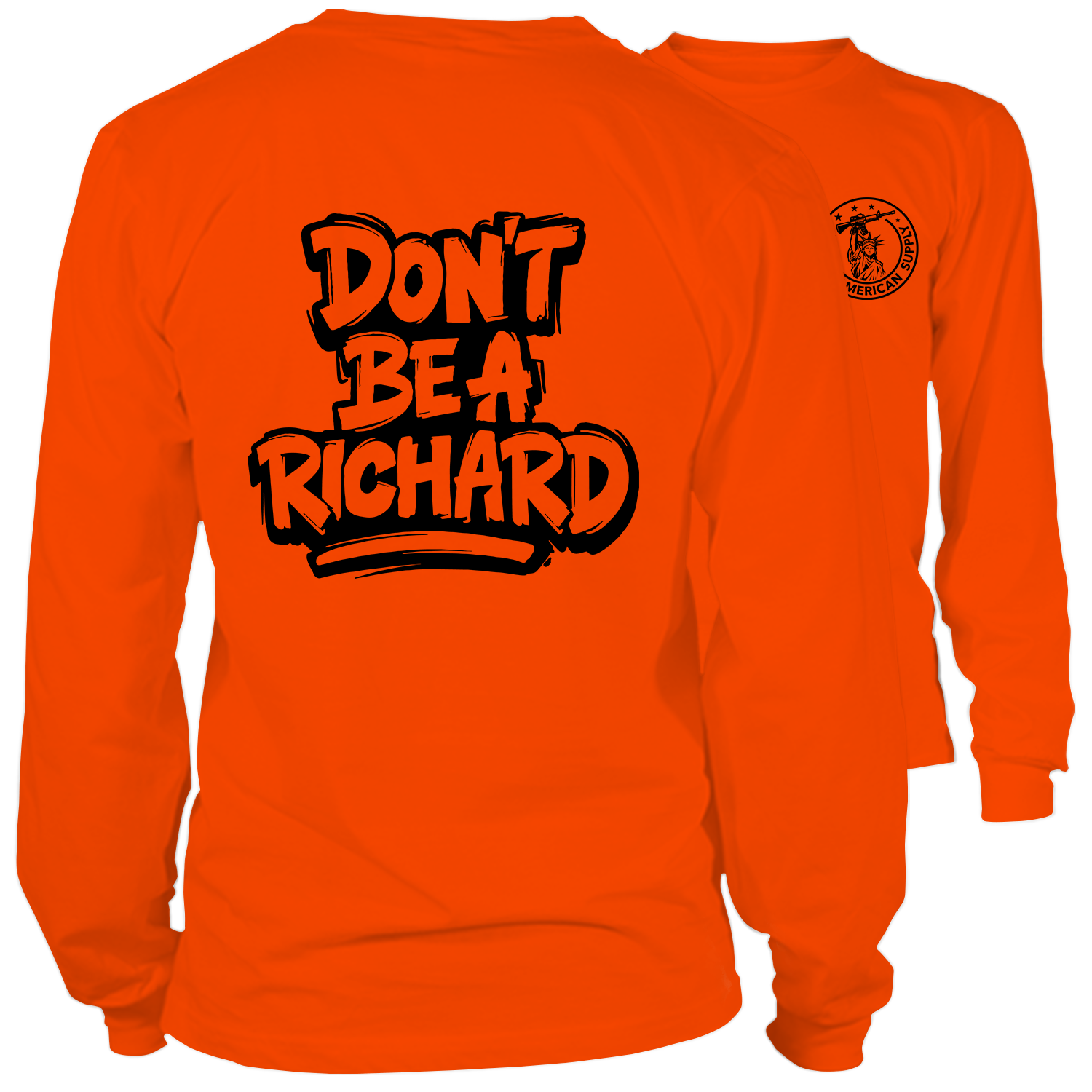 Richard - Long Sleeve Safety Orange Hi-Vis T-Shirt