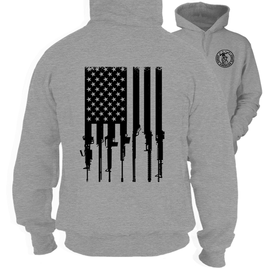 Rifle Flag - Heather Gray Hoodie