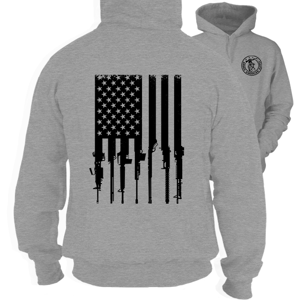 Rifle Flag - Heather Gray Hoodie