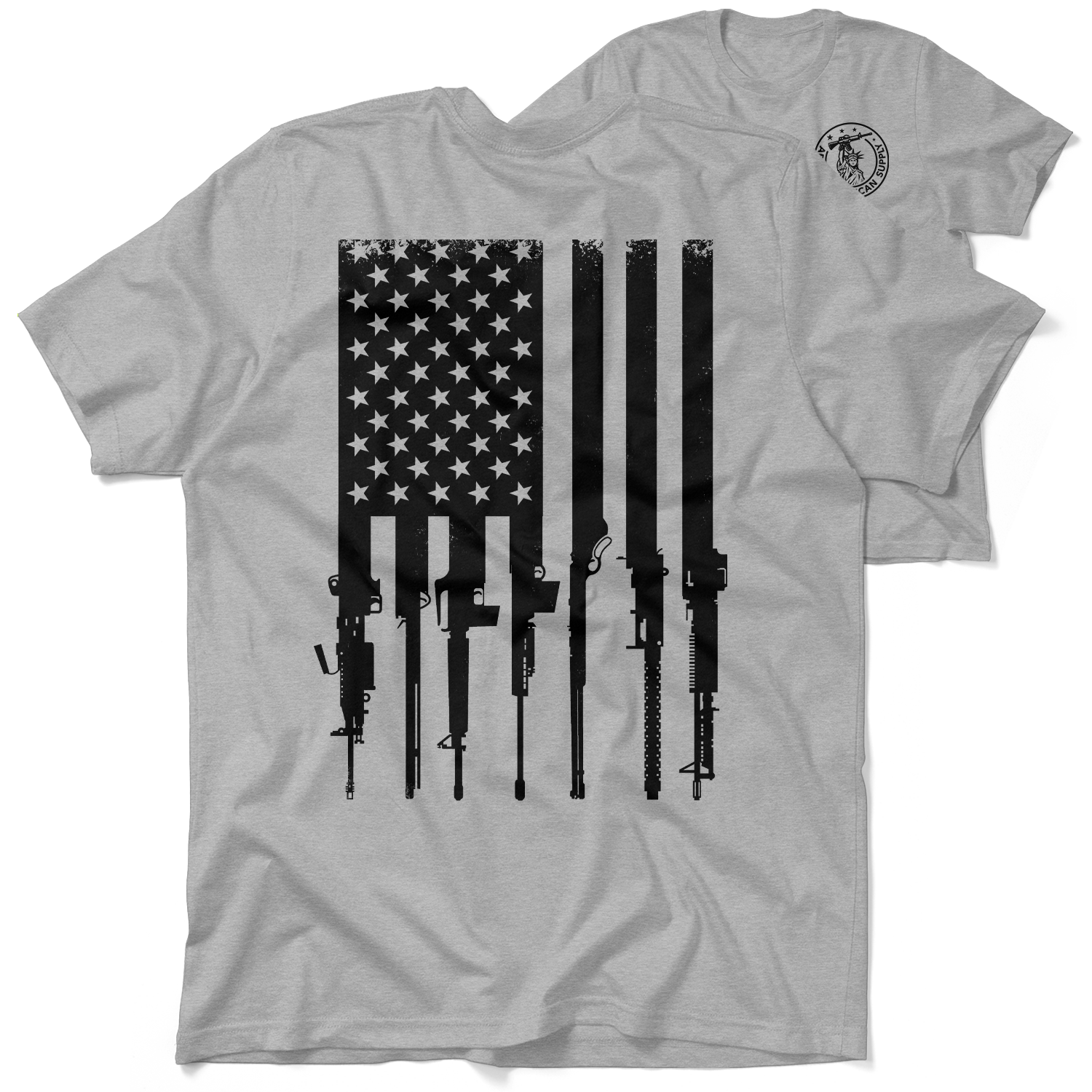 Rifle Flag - Heather Gray T-Shirt