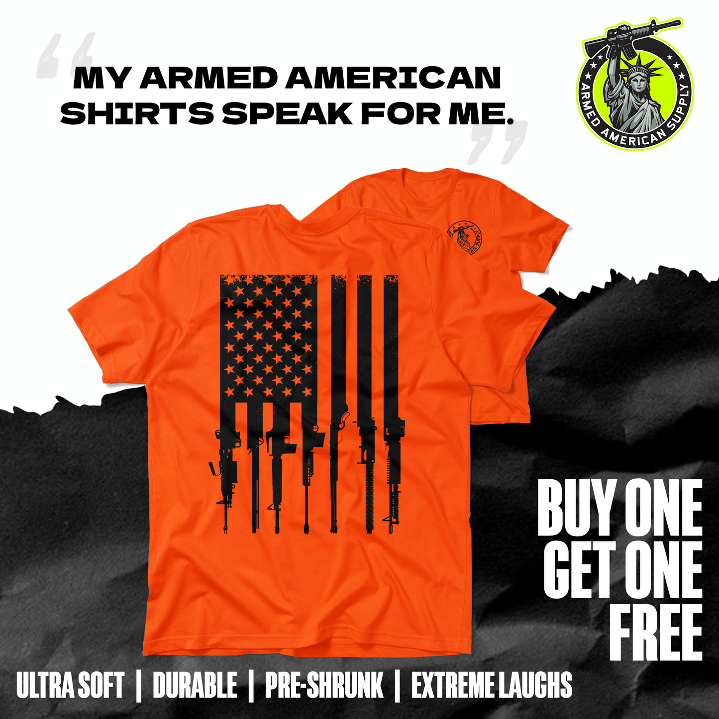 Rifle Flag - Safety Orange T-Shirt