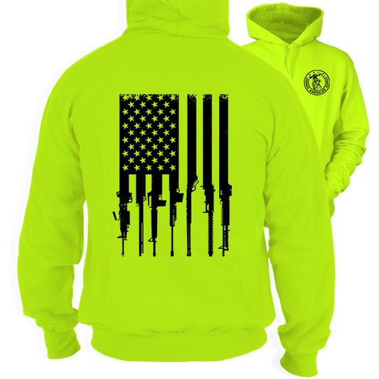 Rifle Flag - Safety Yellow Hi Vis Hoodie