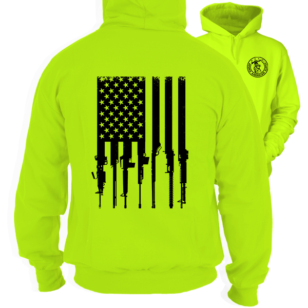 Rifle Flag - Safety Yellow Hi Vis Hoodie