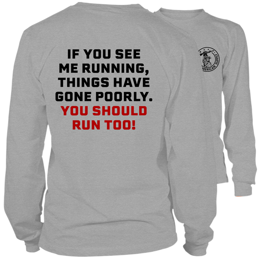 Run - Long Sleeve Heather Gray T-Shirt