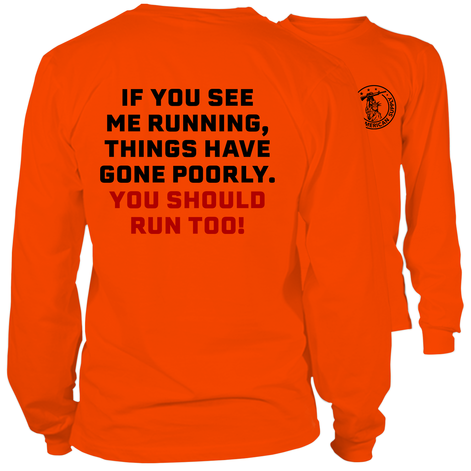 Run - Long Sleeve Safety Orange Hi-Vis T-Shirt