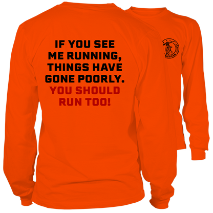 Run - Long Sleeve Safety Orange Hi-Vis T-Shirt