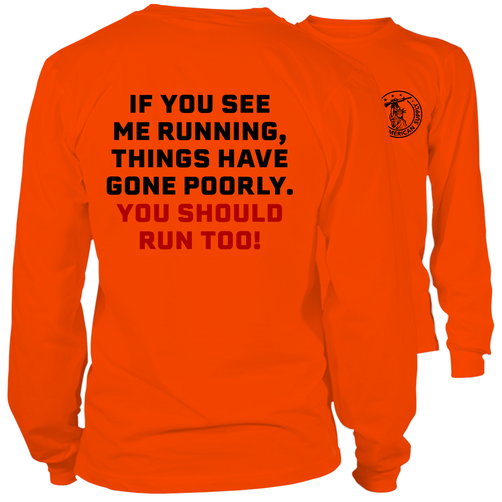 Run - Long Sleeve Safety Orange Hi-Vis T-Shirt