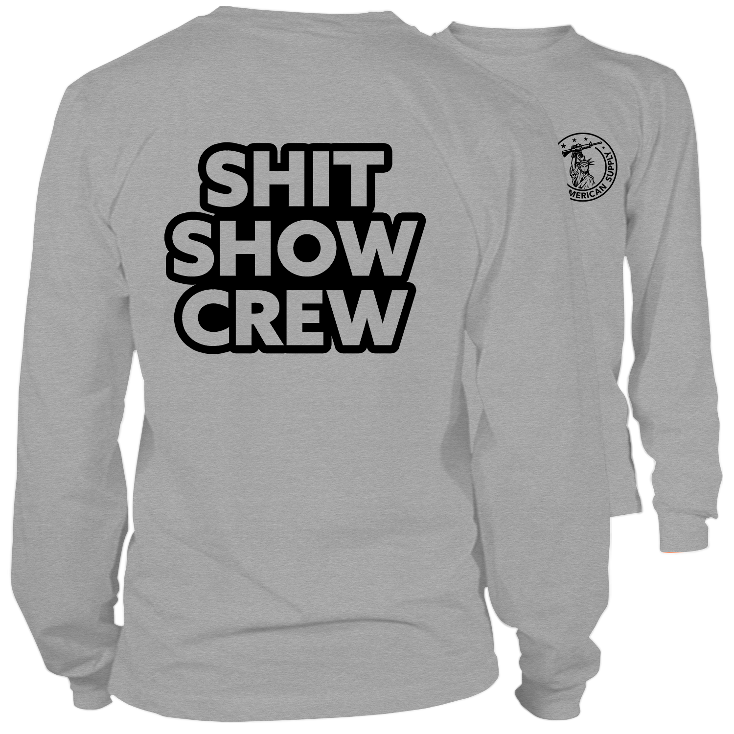 Shit Show Crew - Long Sleeve Heather Gray T-Shirt