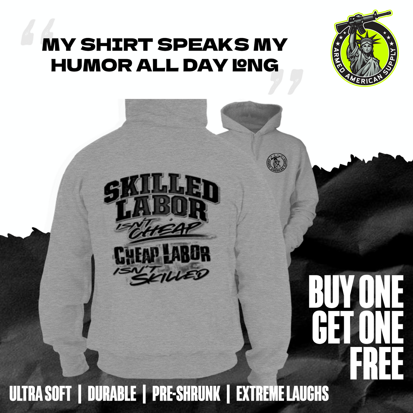 Skilled Labor - Heather Gray Hoodie