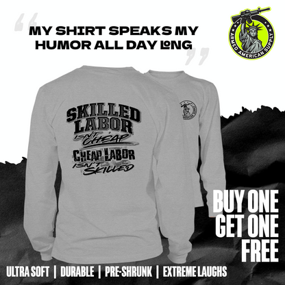 Skilled Labor - Long Sleeve Heather Gray T-Shirt