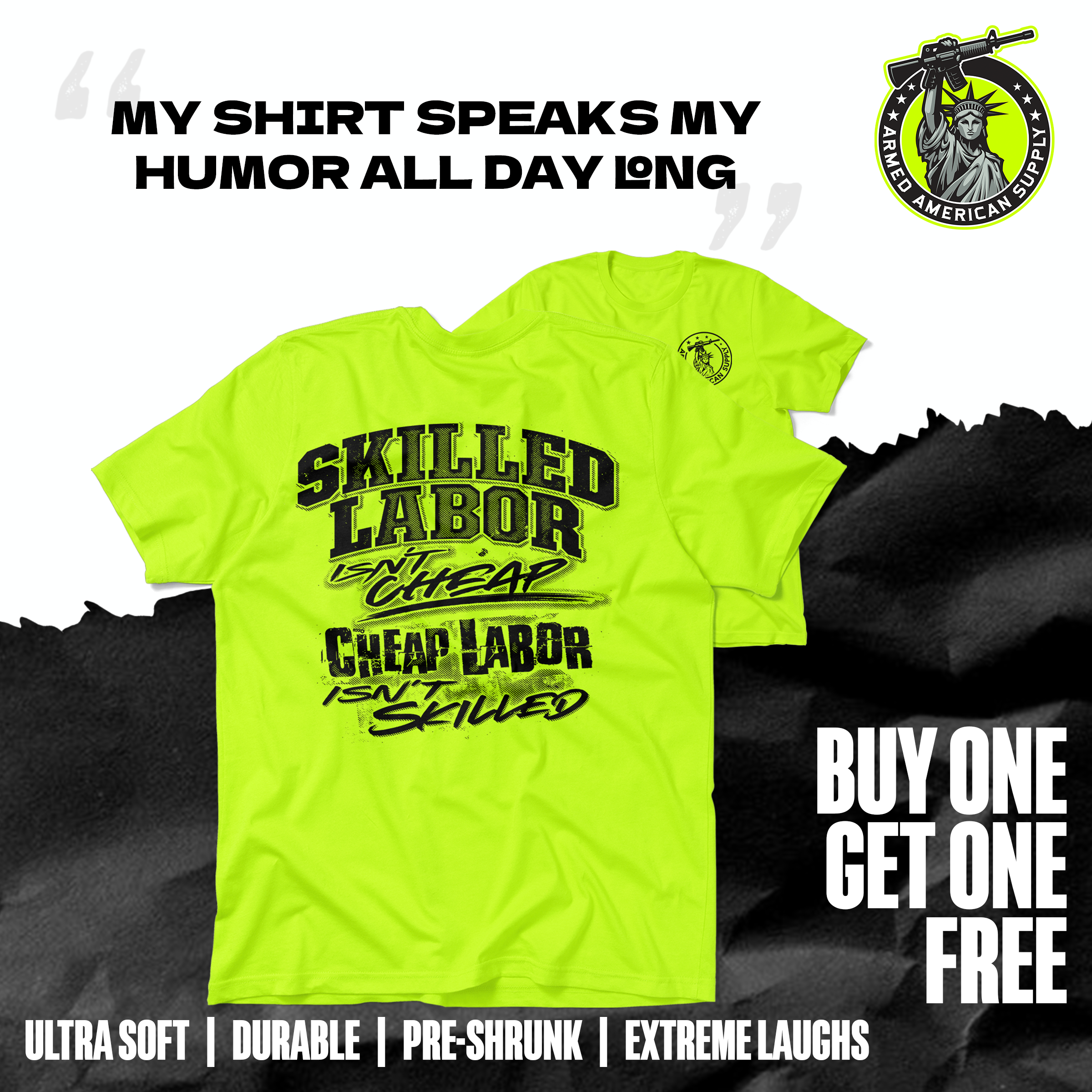 Skilled Labor - Safety Yellow T-Shirt