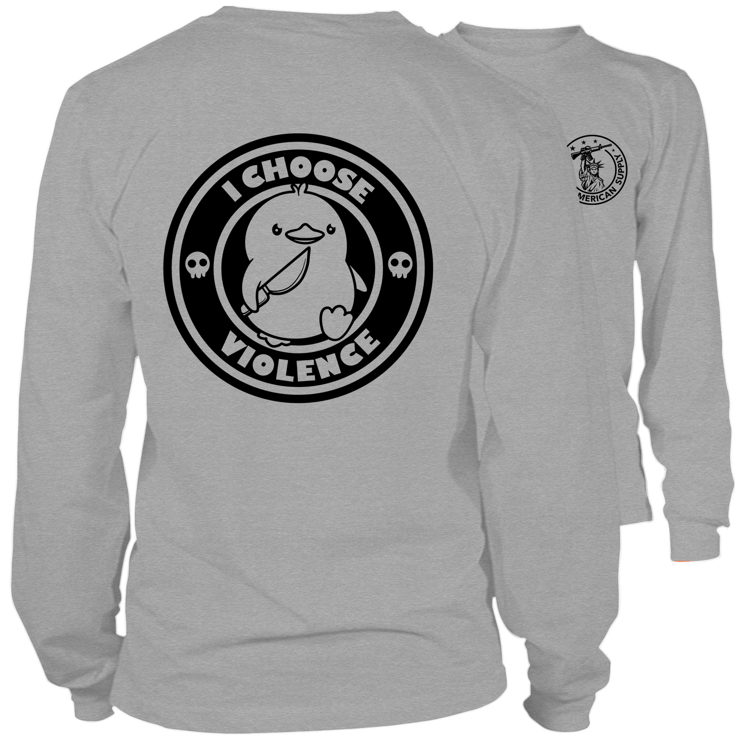 Violence- Long Sleeve Heather Gray T-Shirt