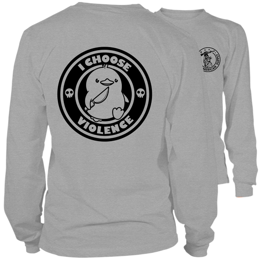 Violence- Long Sleeve Heather Gray T-Shirt