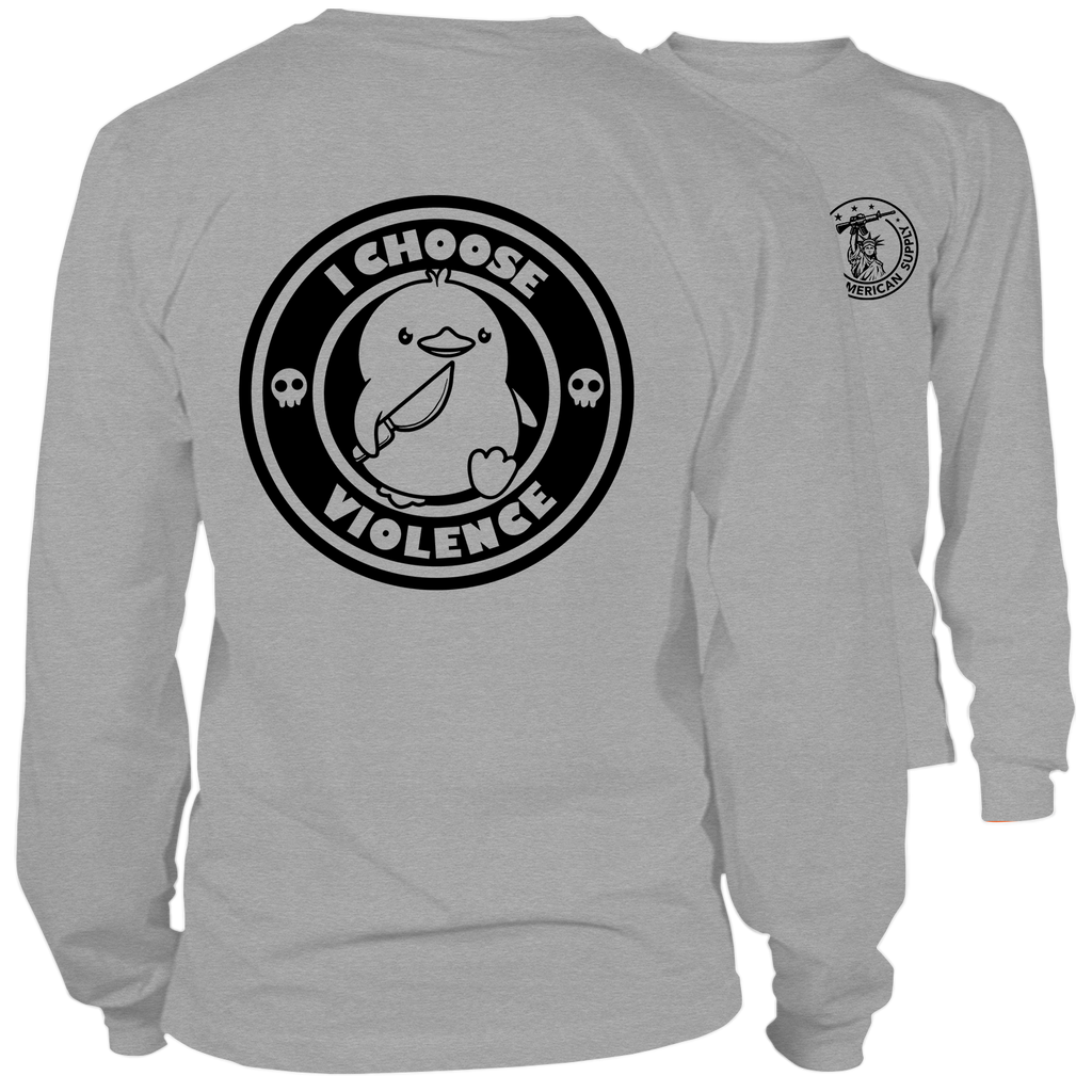 Violence- Long Sleeve Heather Gray T-Shirt