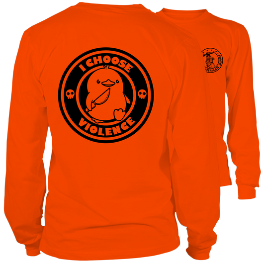 Violence- Long Sleeve Safety Orange Hi-Vis T-Shirt