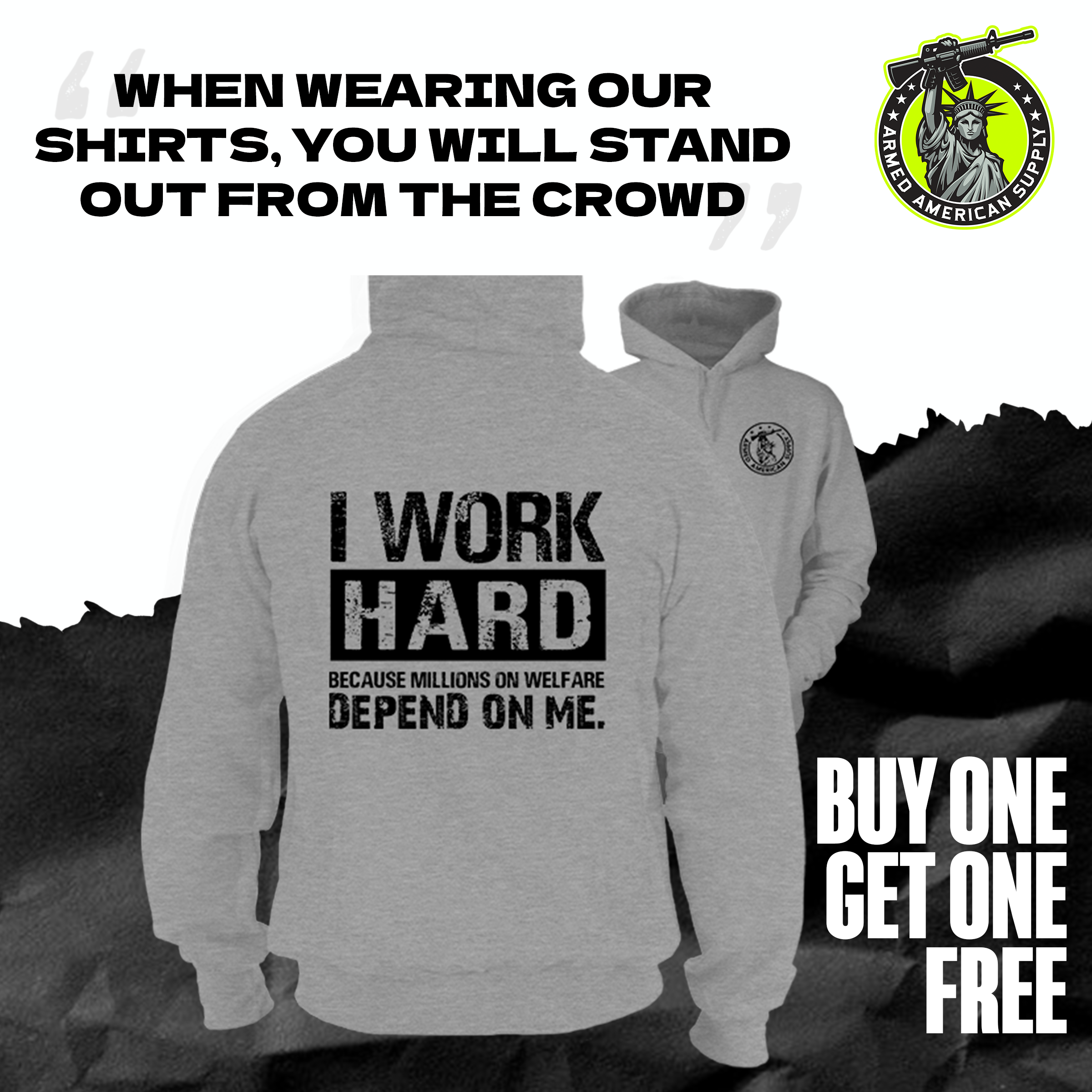 Welfare -Heather Gray Hoodie