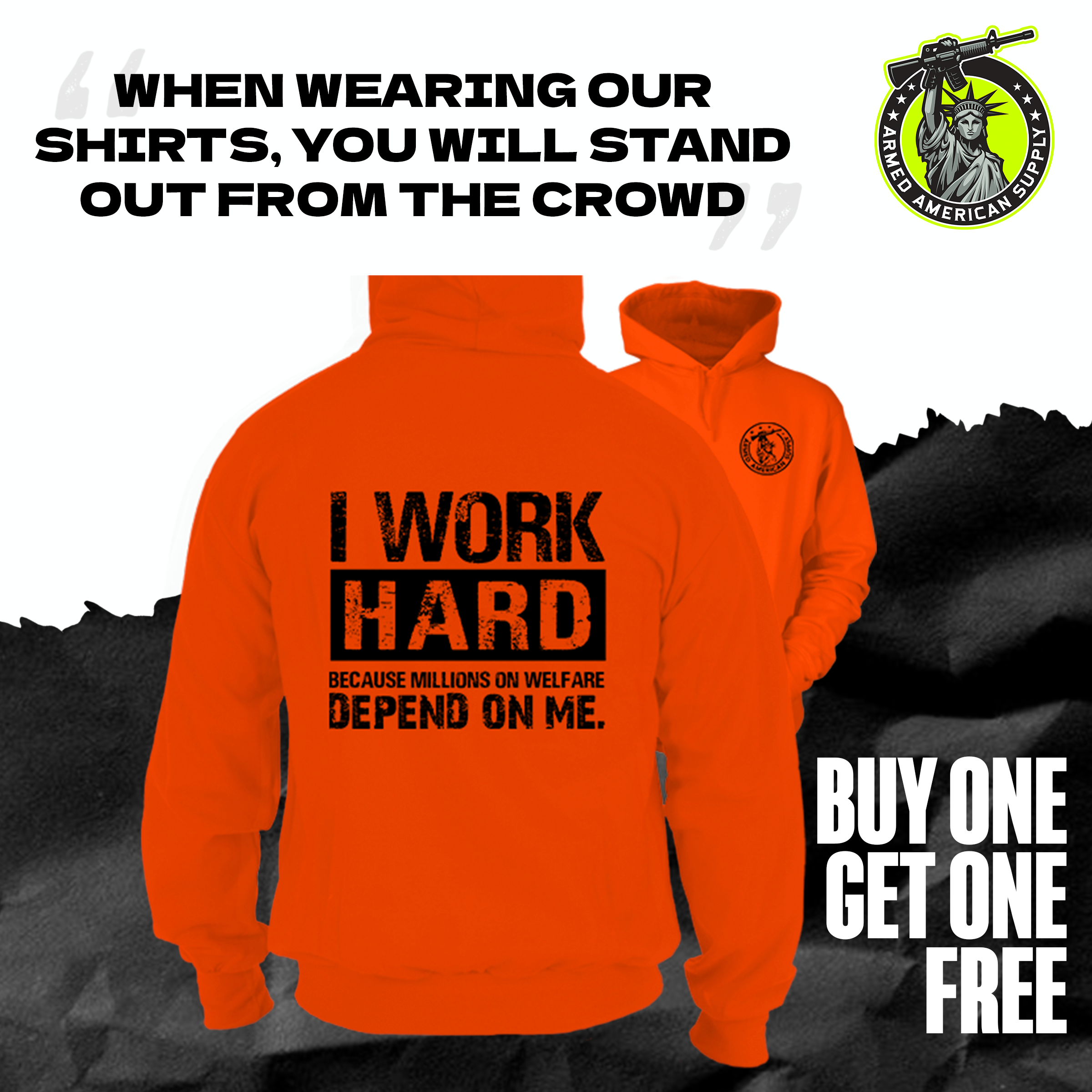 Welfare -Safety Orange Hi-Vis Hoodie