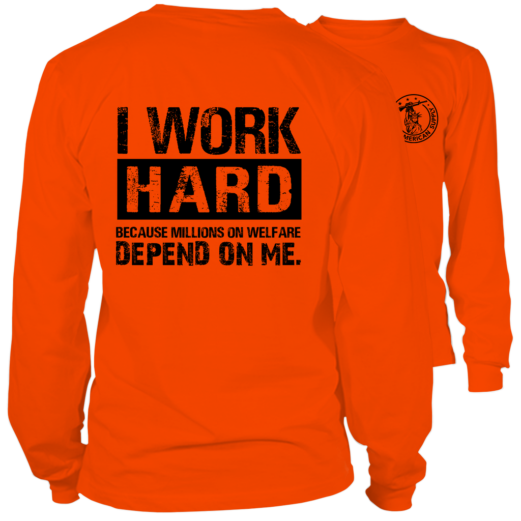 Welfare- Long Sleeve Safety Orange Hi-Vis T-Shirt