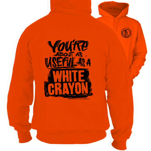 White Crayon -Safety Orange Hoodie