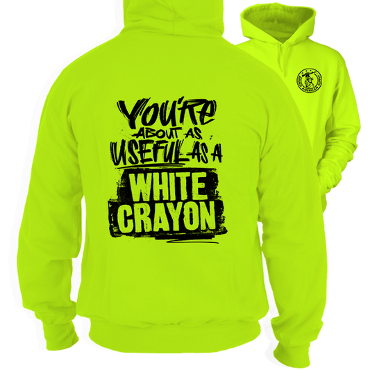 White Crayon -Safety Yellow Hi-Vis Hoodie