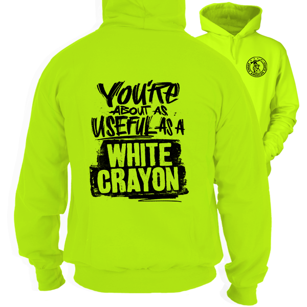 White Crayon -Safety Yellow Hi-Vis Hoodie