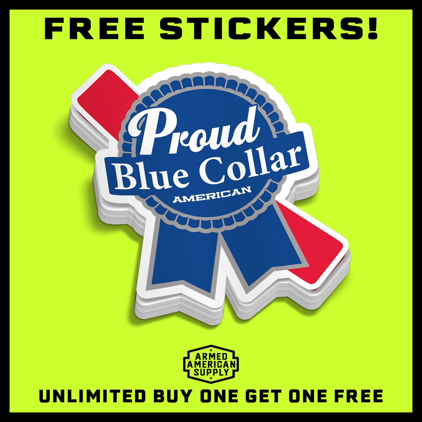 Proud Blue Collar Hard Hat Decal