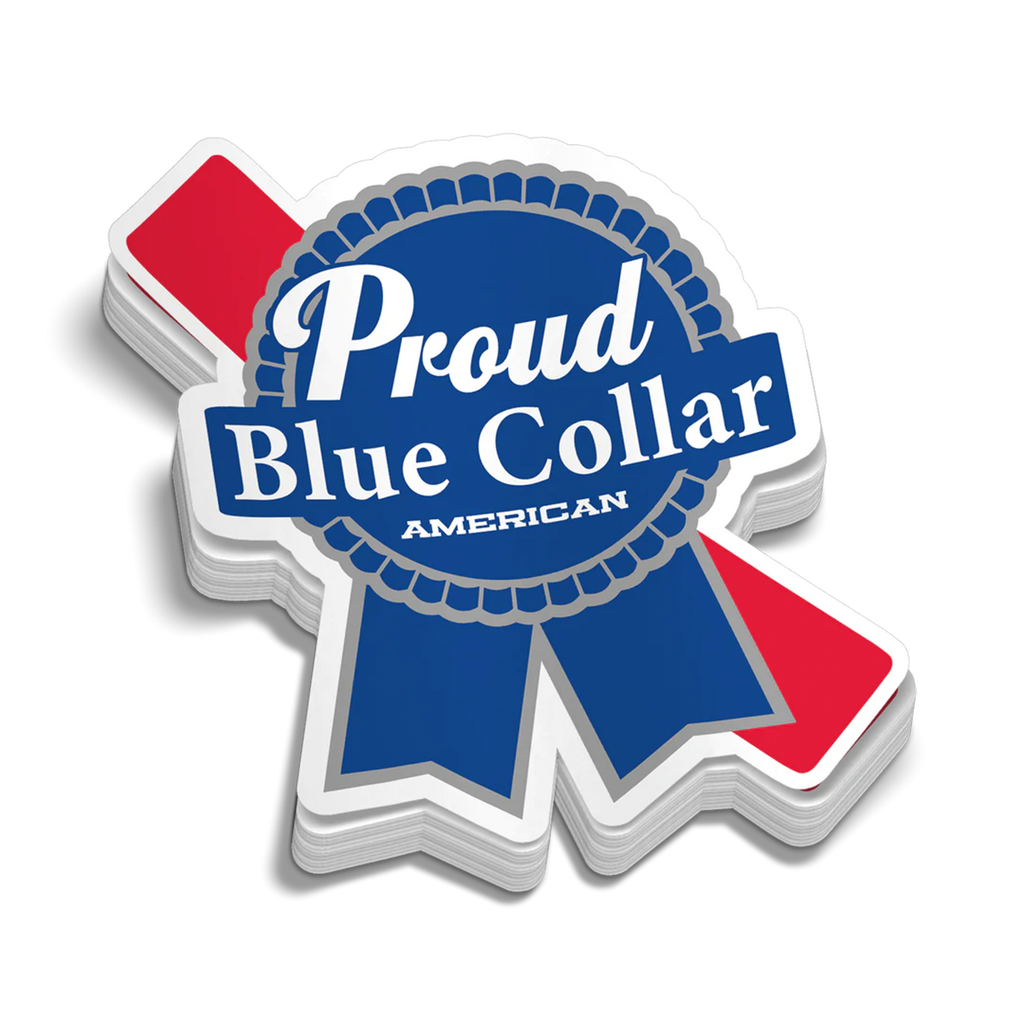Blue Collar Dollars Made in America Hard Hat Sticker 