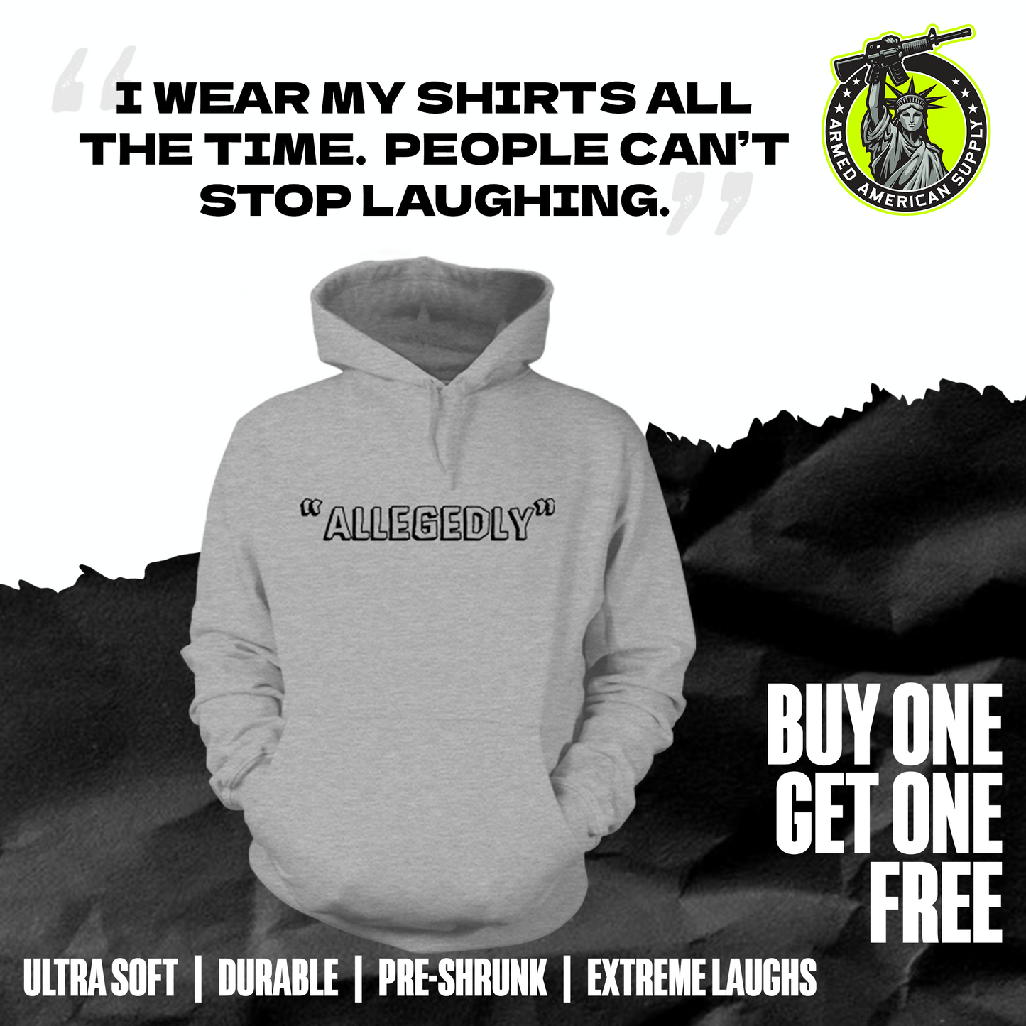 Allegedly - Heather Gray Hoodie