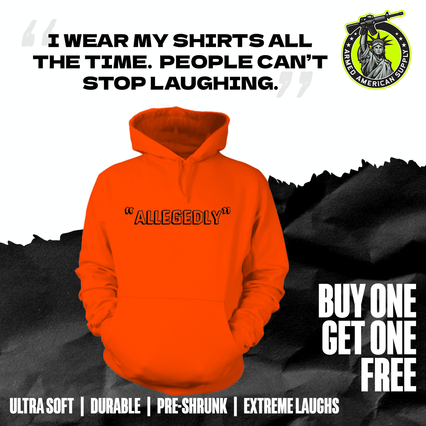 Allegedly - Safety Orange Hi Vis Hoodie