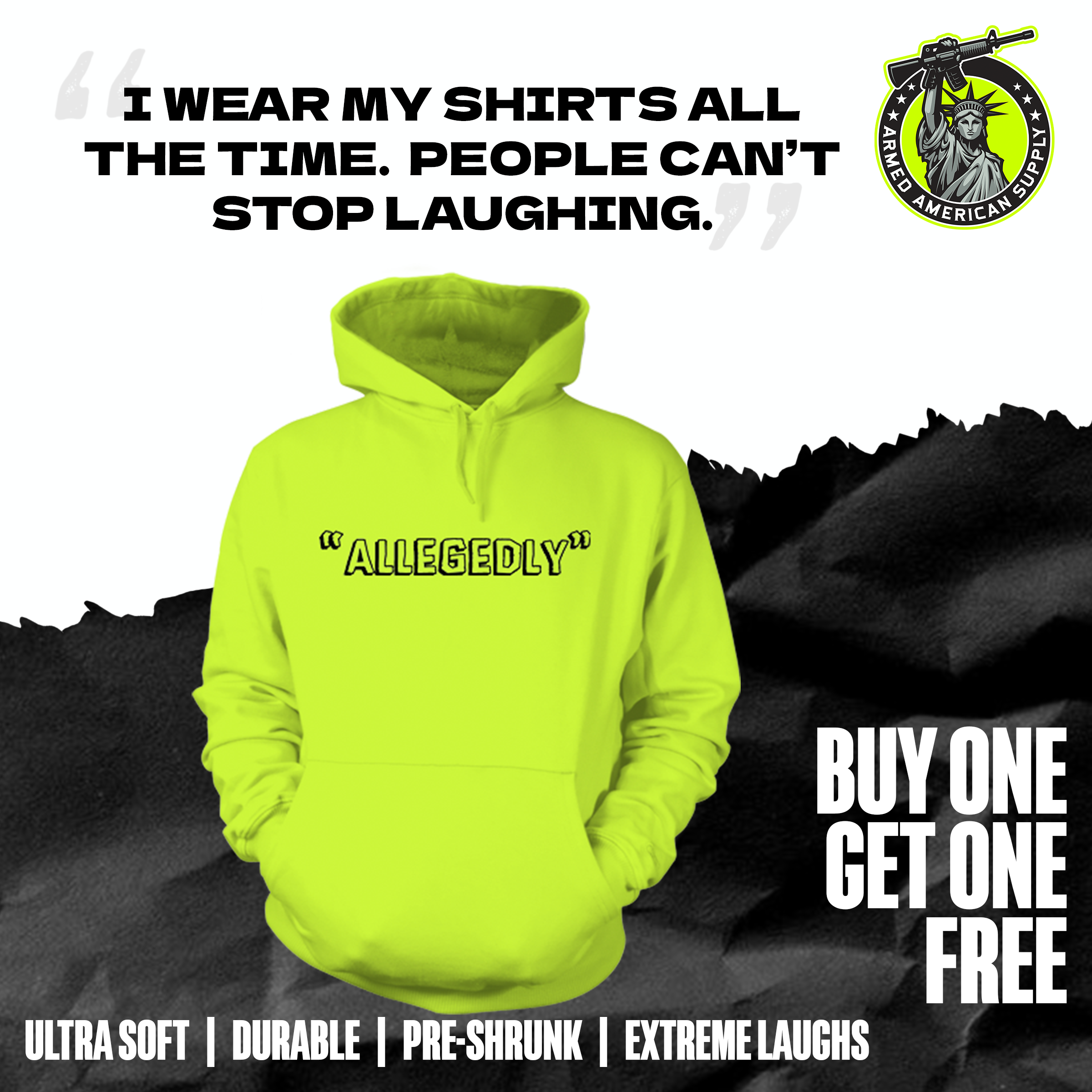 Allegedly - Safety Yellow Hi Vis Hoodie