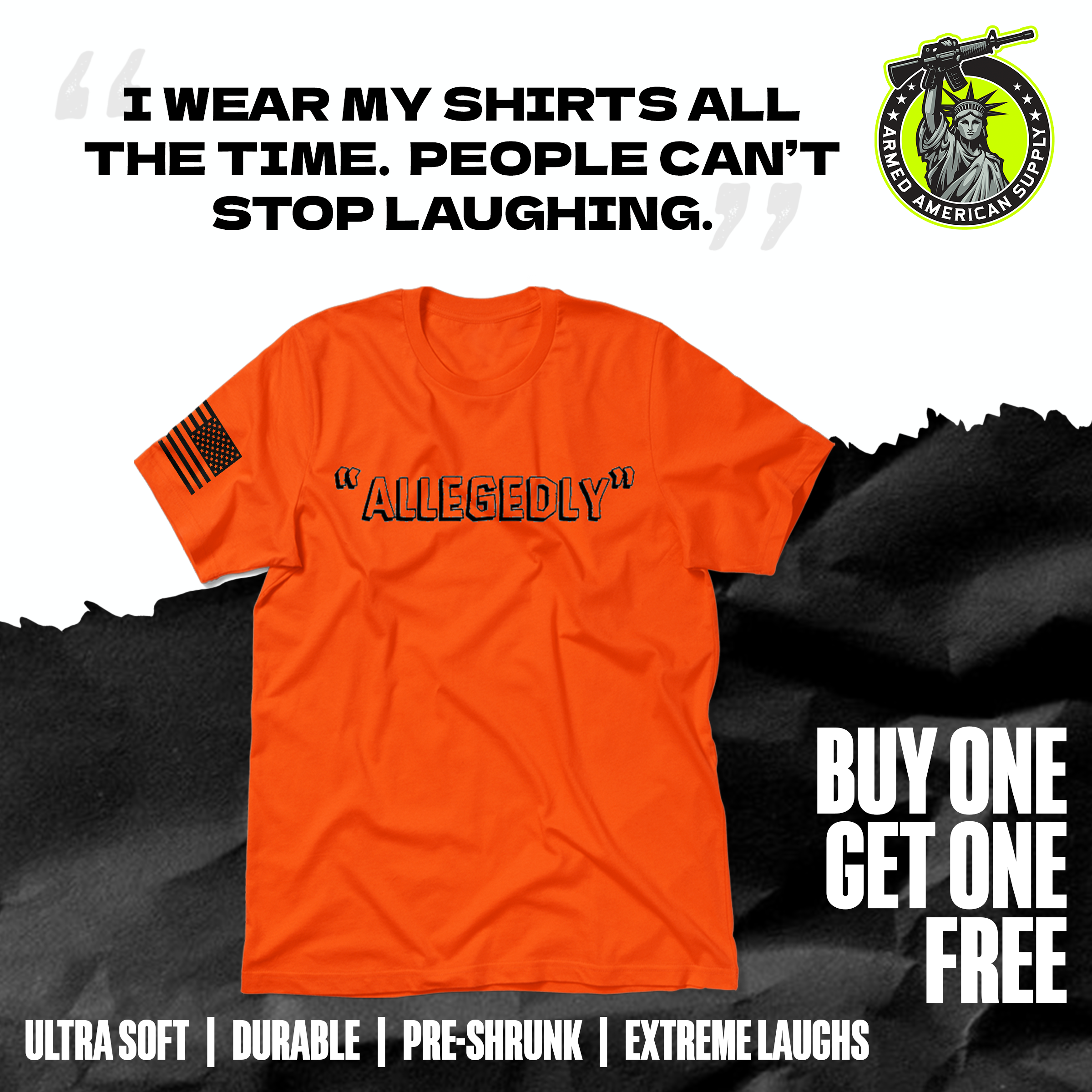 Allegedly - Safety Orange T-Shirt