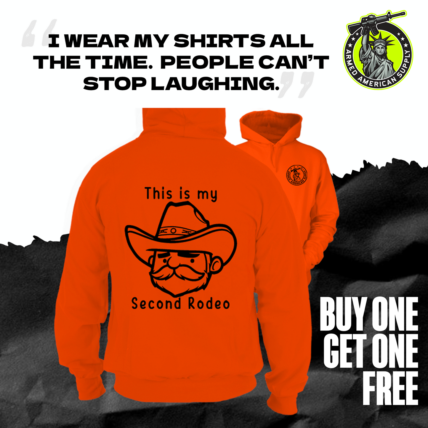 My Second Rodeo - Safety Orange Hoodie