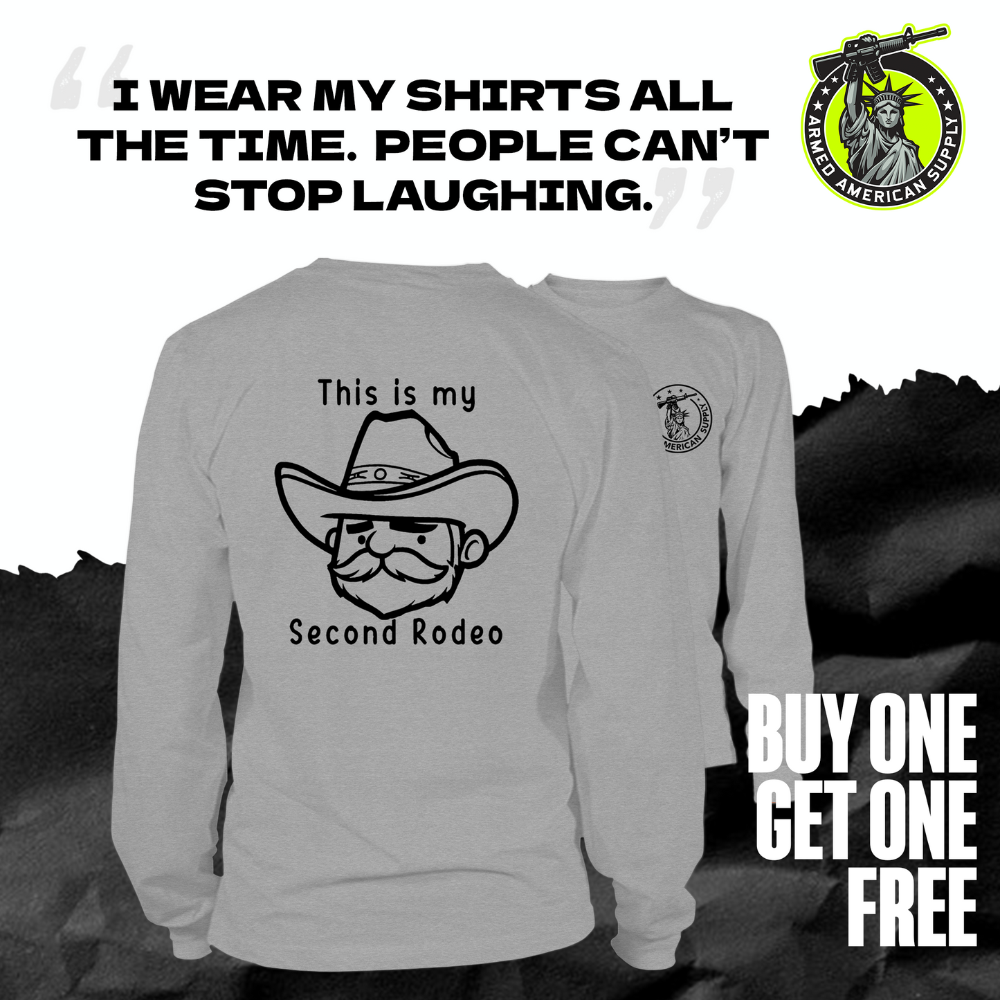 My Second Rodeo - Long Sleeve Heather Gray