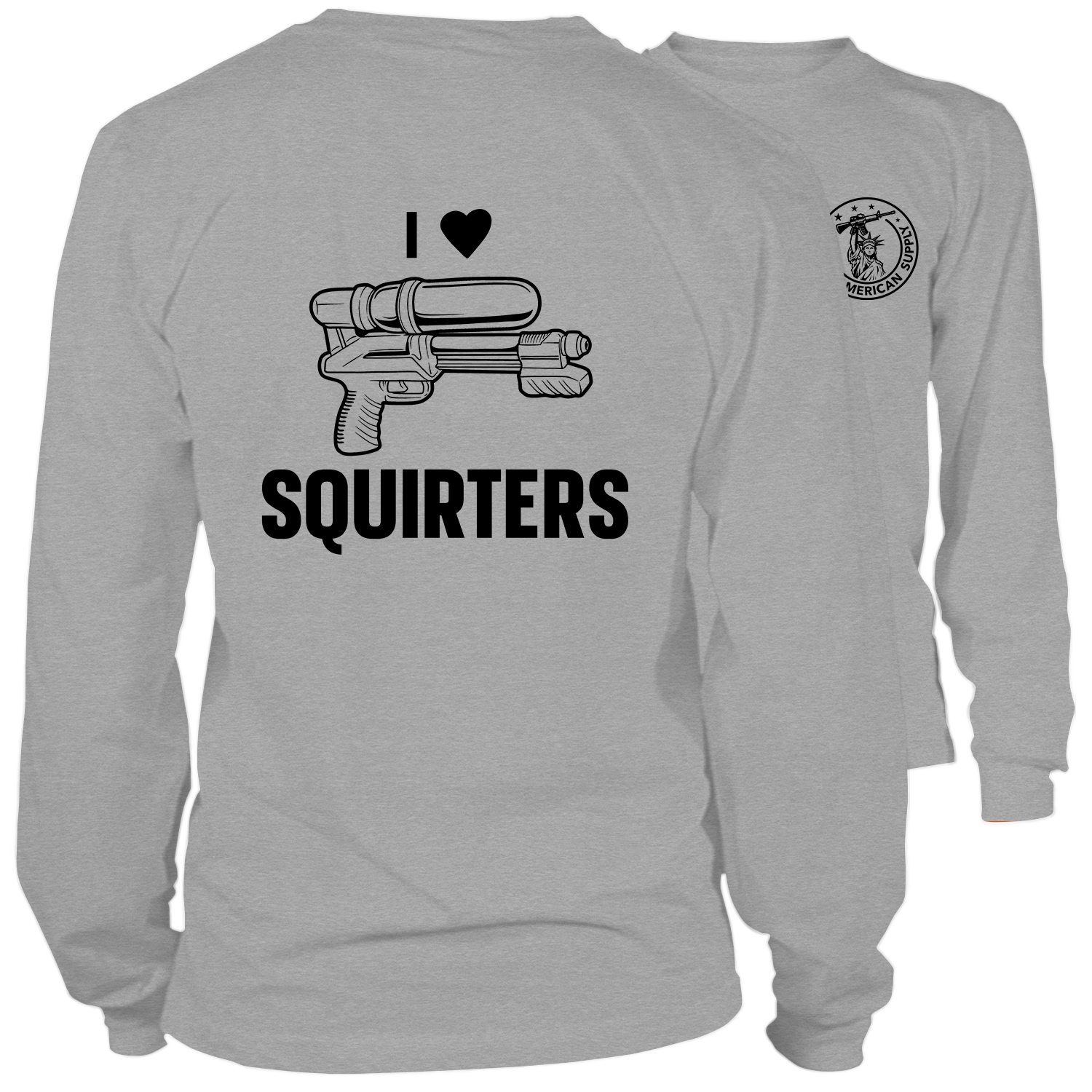 I Love Squirters - Long Sleeve Heather Gray