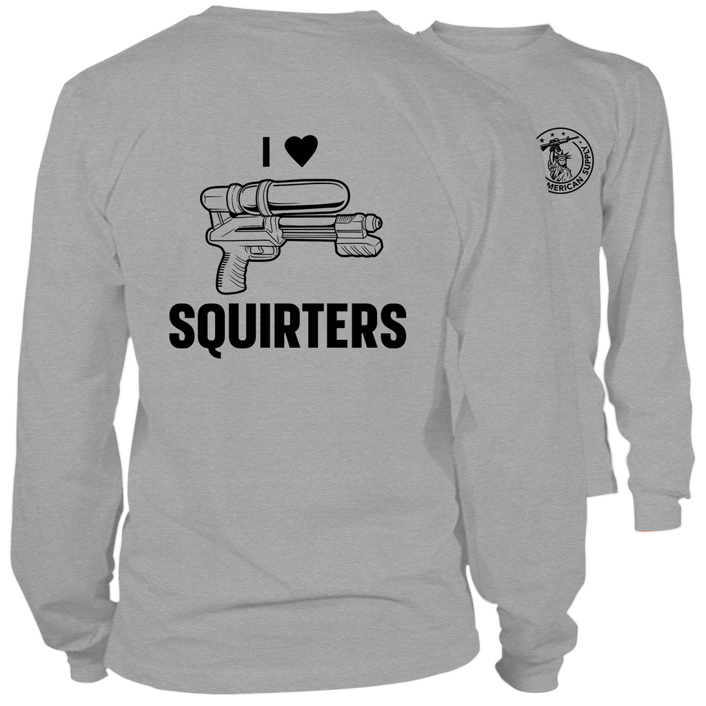 I Love Squirters - Long Sleeve Heather Gray