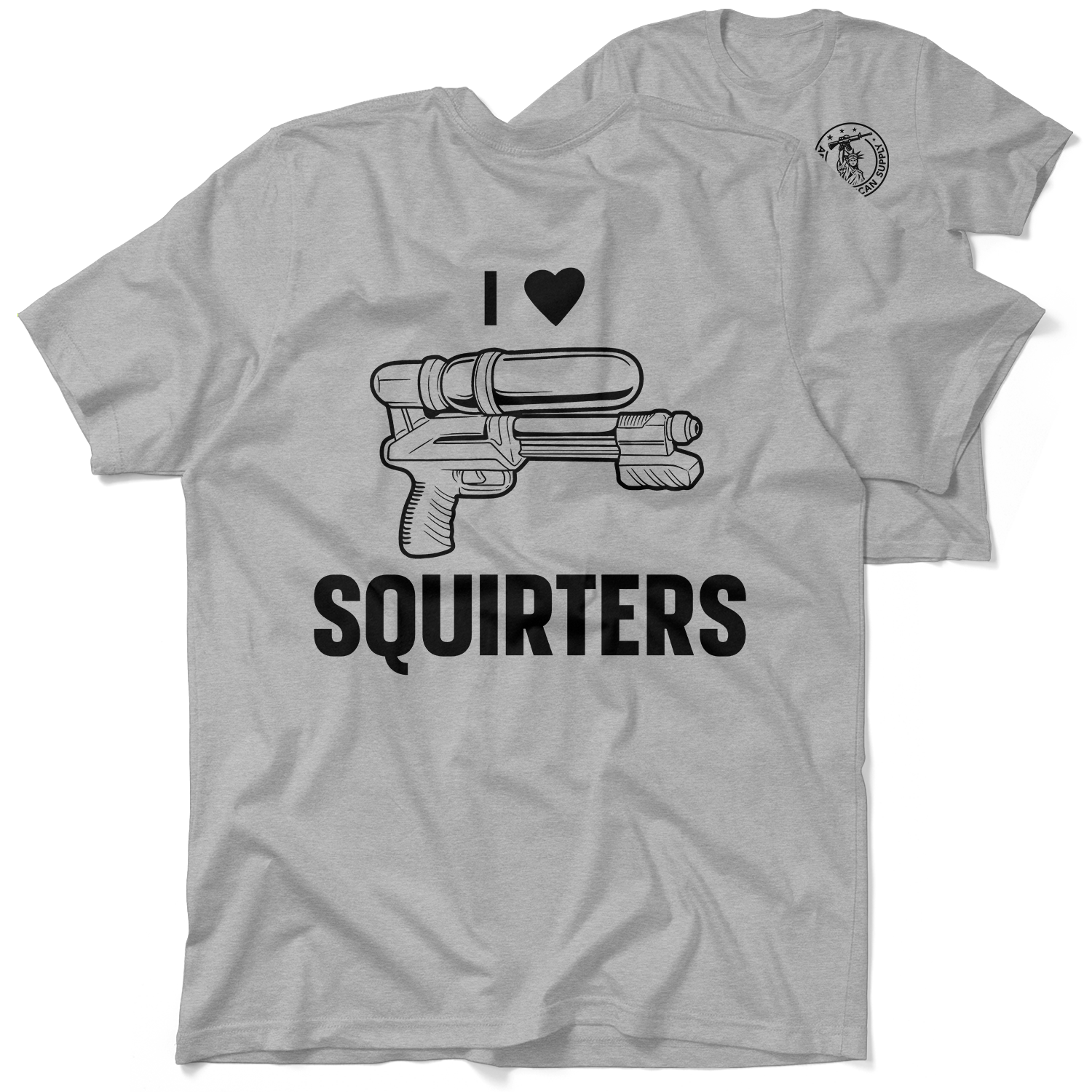 I Love Squirters - Heather Gray Hi-Vis T-Shirt