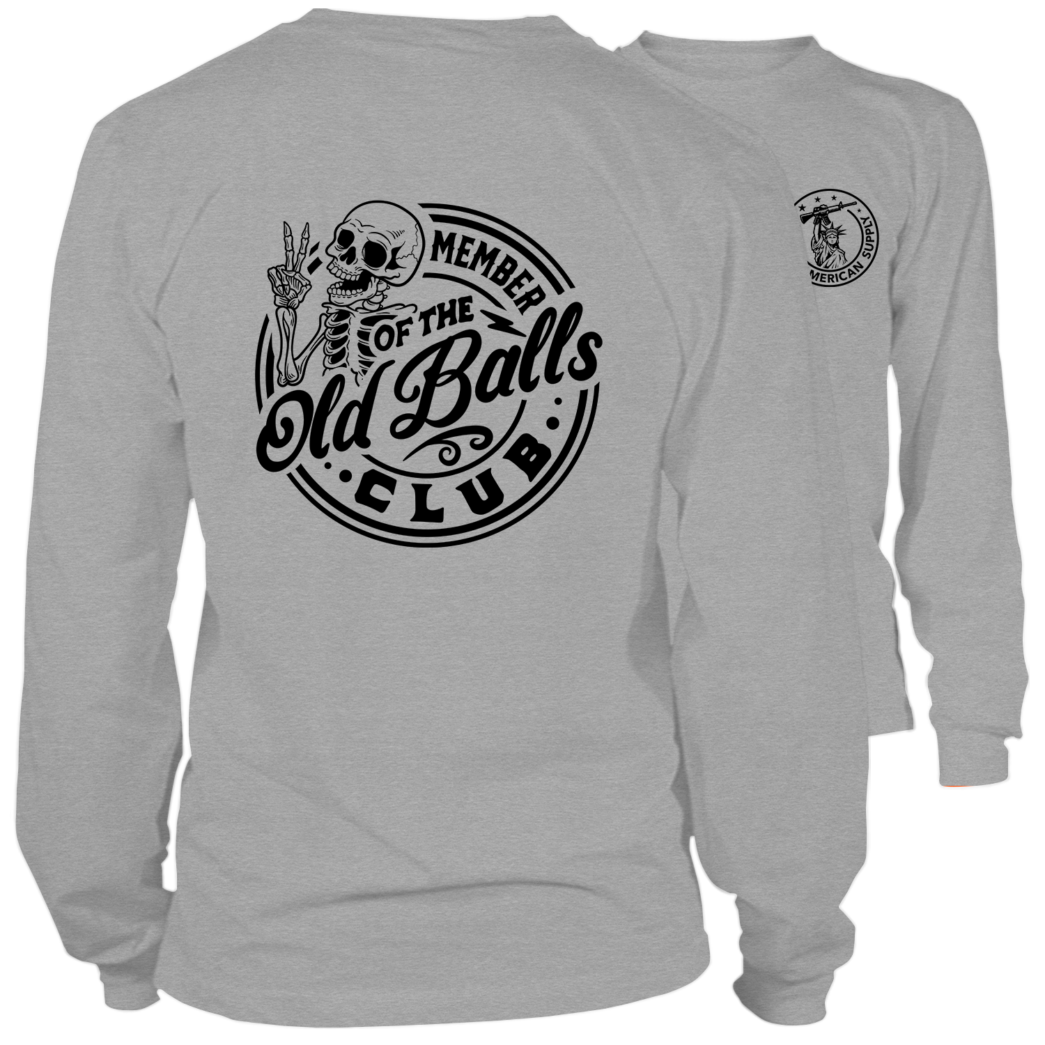 Old Balls Club - Long Sleeve Heather Gray