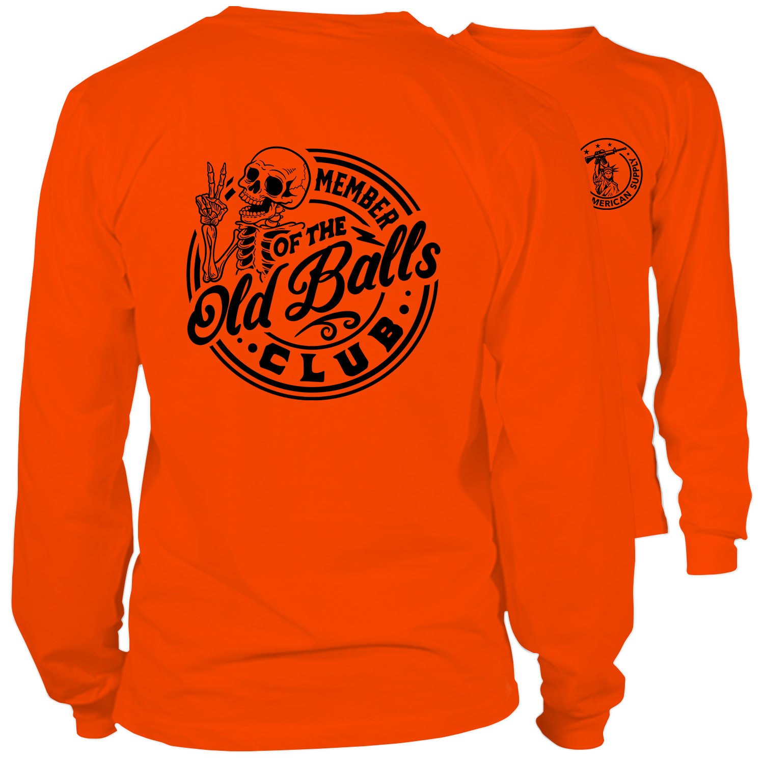 Old Balls Club - Long Sleeve Safety Orange Hi-Vis