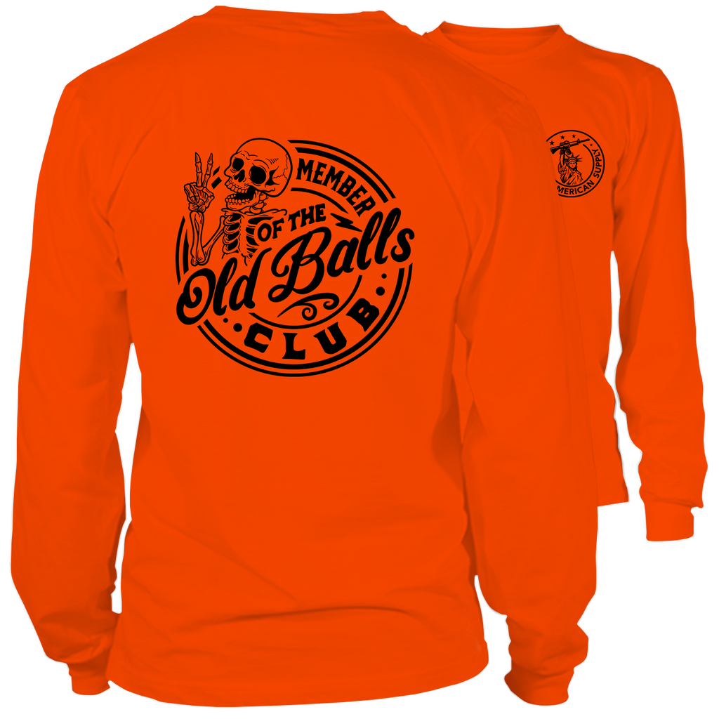 Old Balls Club - Long Sleeve Safety Orange Hi-Vis