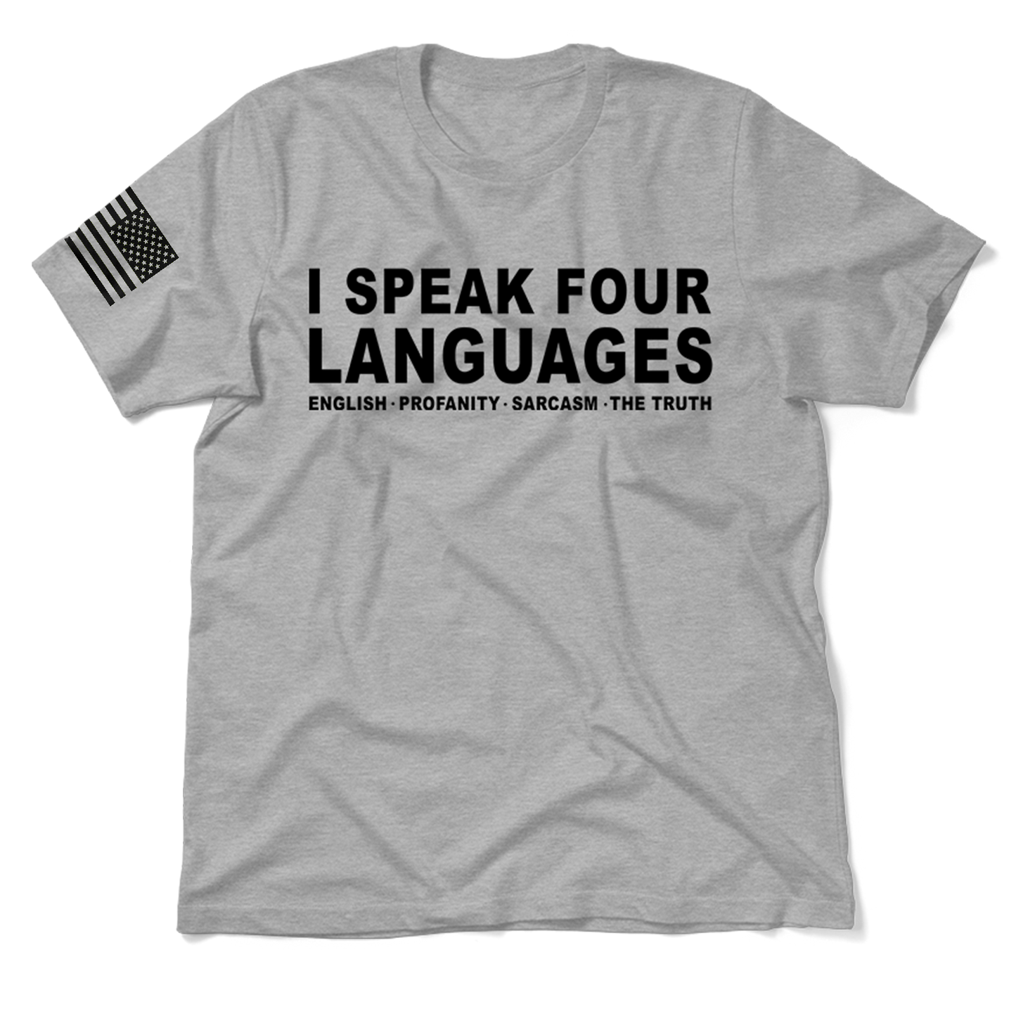 Four Languages - Heather Gray Hi-Vis T-Shirt