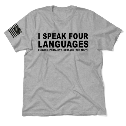 Four Languages - Heather Gray Hi-Vis T-Shirt