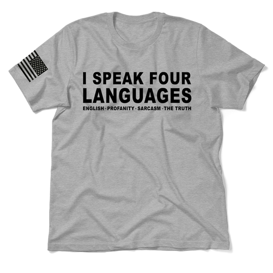 Four Languages - Heather Gray Hi-Vis T-Shirt