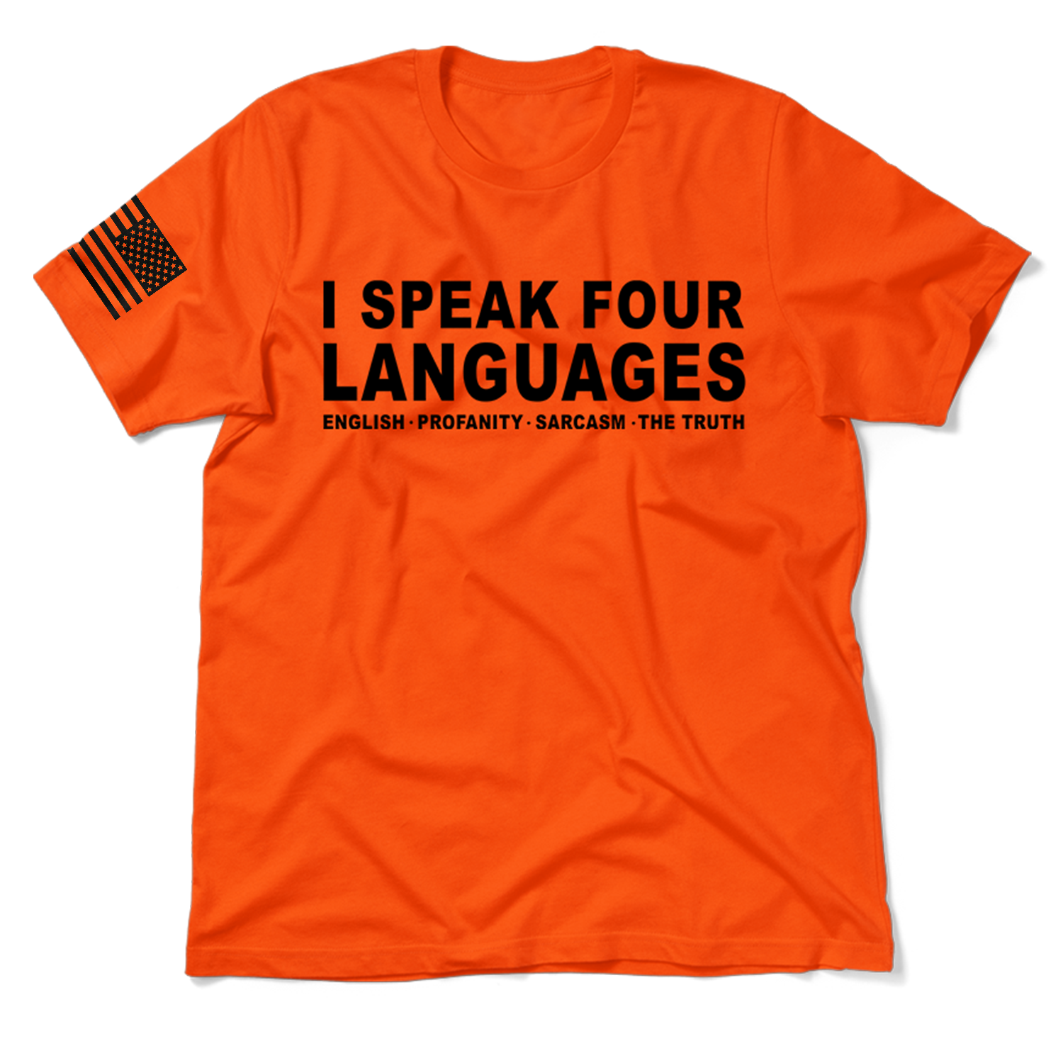 Four Languages - Safety Orange Hi-Vis T-Shirt