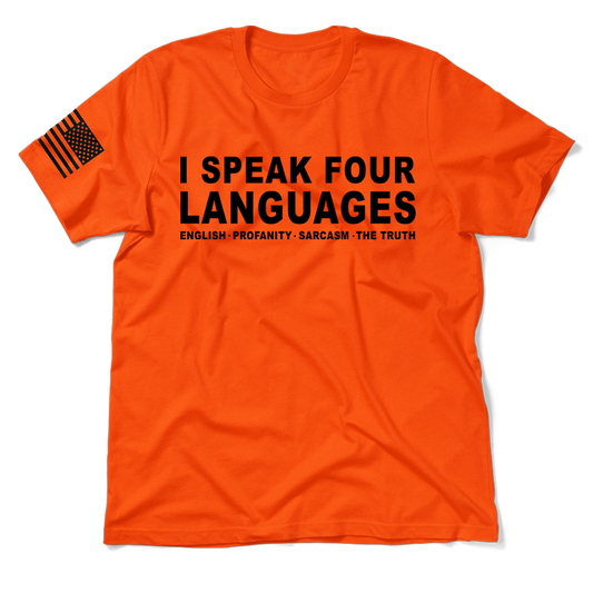 Four Languages - Safety Orange Hi-Vis T-Shirt