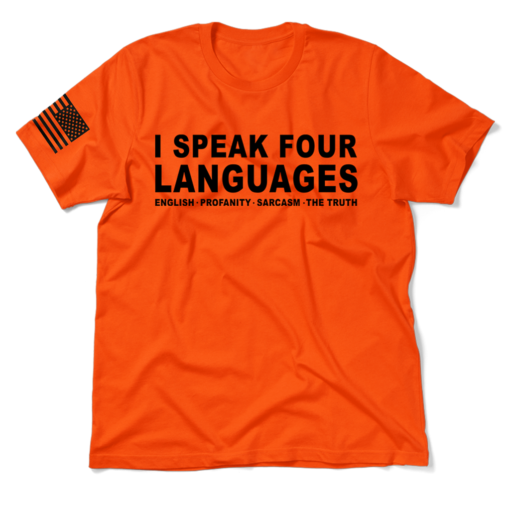 Four Languages - Safety Orange Hi-Vis T-Shirt