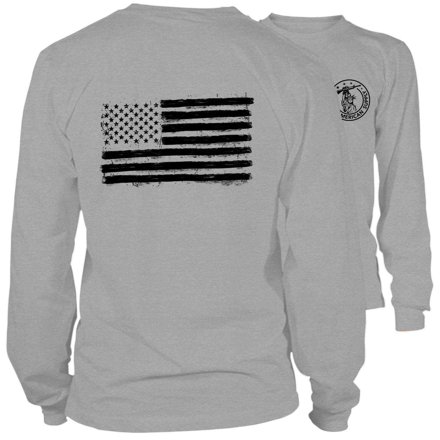 Old Glory- Long Sleeve Heather Gray