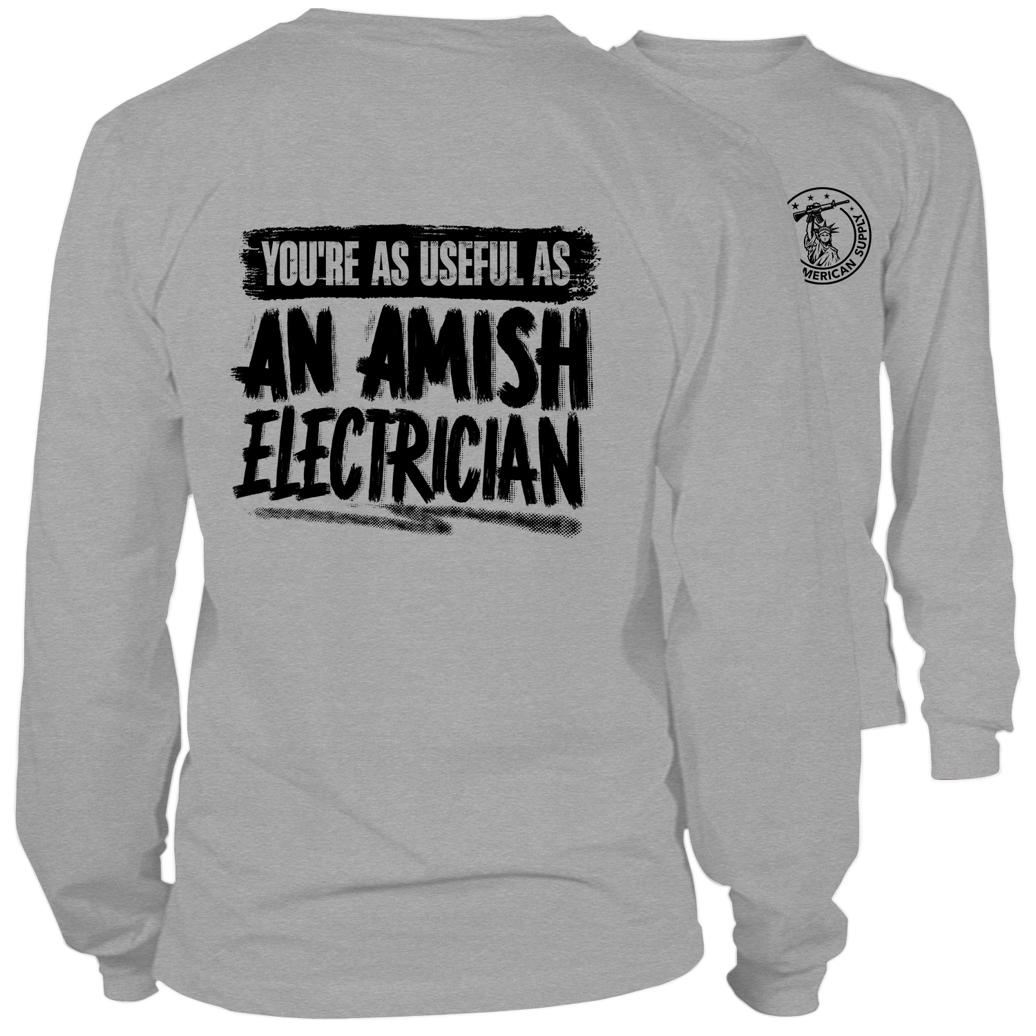 Amish- Long Sleeve Heather Gray T-Shirt