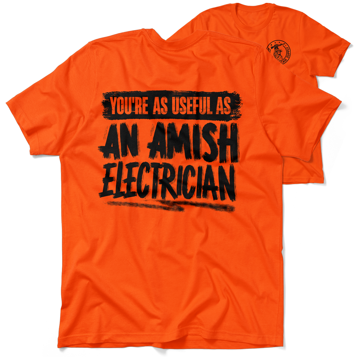 Amish Electrician - Safety Orange Hi-Vis T-Shirt