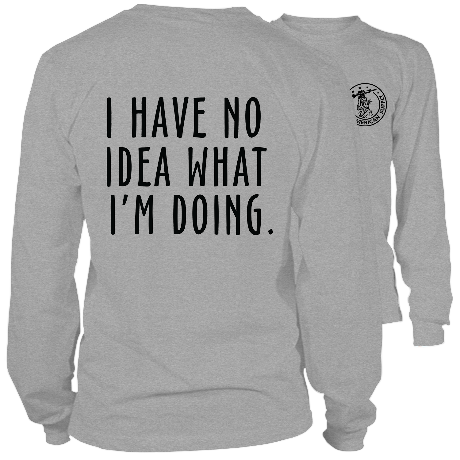 No Idea What I'm Doing- Long Sleeve Heather Gray T-Shirt