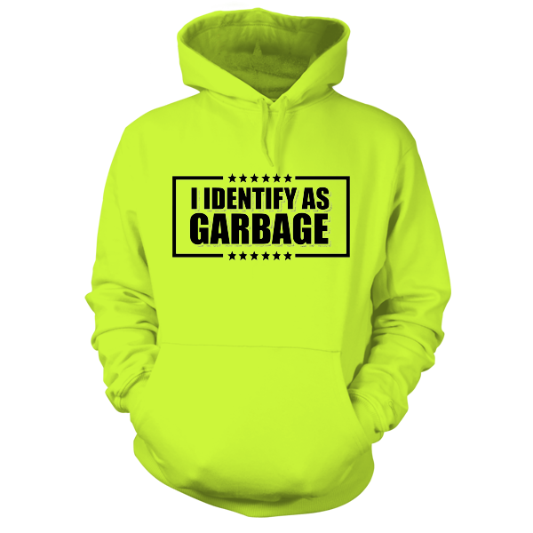 Identify as Garbage - Safety Yellow Hi Vis Hoodie